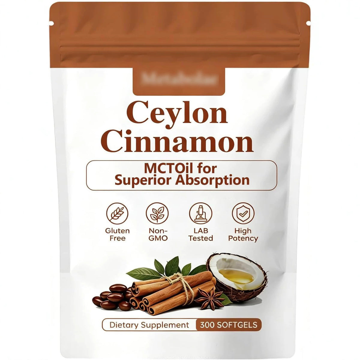 Ceylon Cinnamon 7200mg Equivalent with MCT Oil
