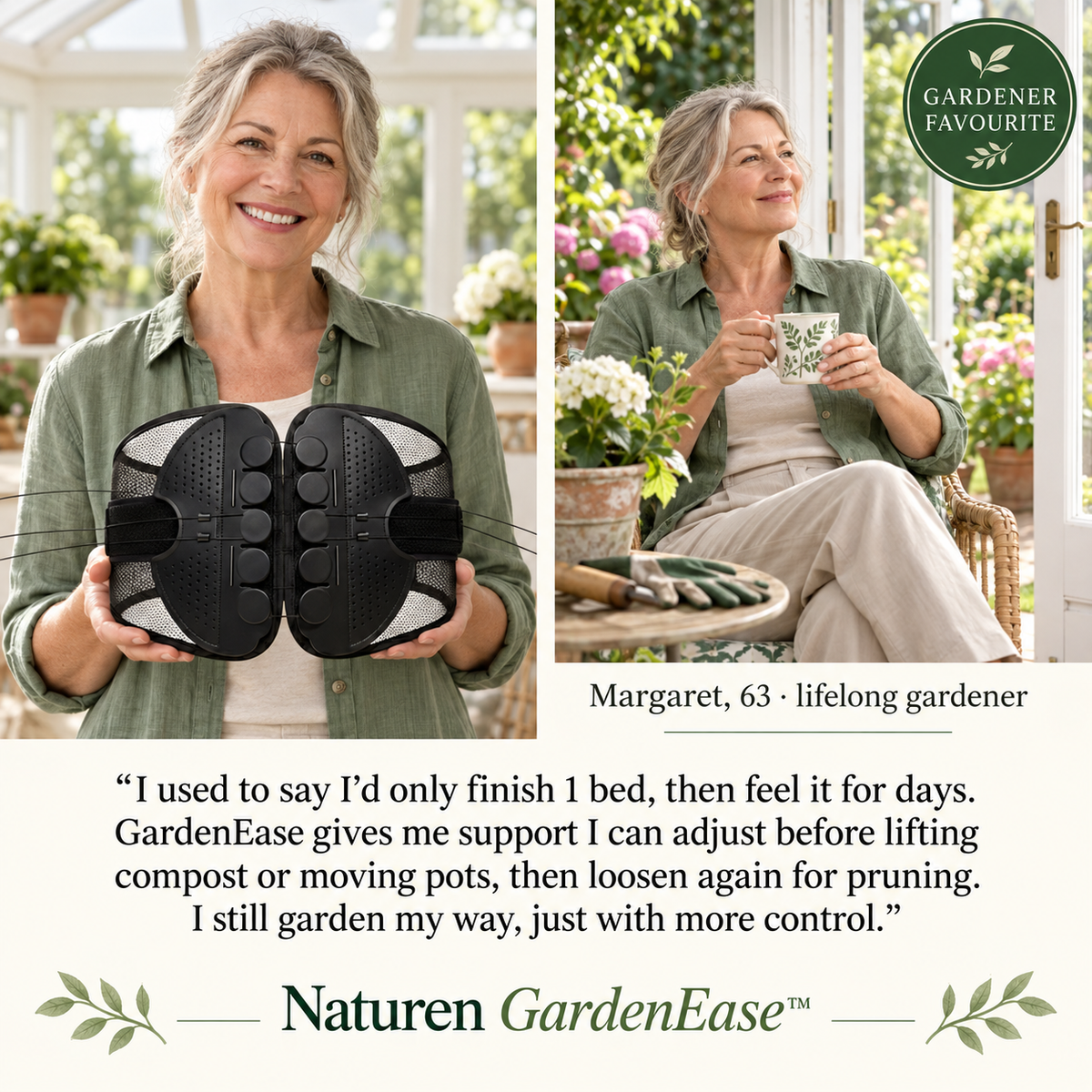 Naturen Comfort Belt - Adjustable Belt for Easy Gardening